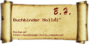 Buchbinder Holló névjegykártya